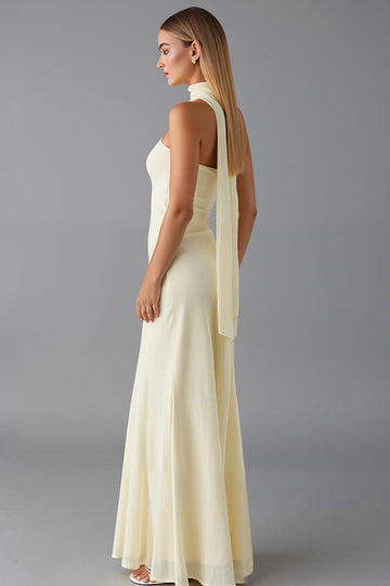 Daffodil Sirène Robe de soirée sans bretelles en mousseline de soie